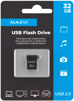 Usb flash накопитель Maxvi MM 32GB 2.0 (темно-серый)