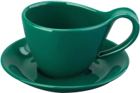 Чашка с блюдцем Elan Gallery Колоранс / 540755 (2пр, зеленый) - 
