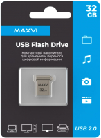 Usb flash накопитель Maxvi MM 32GB 2.0 (металлик/серебристый) - 