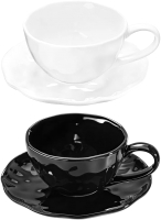 Набор для чая/кофе Elan Gallery Консонанс / 760207-2 (4пр, белый/черный глянец) - 