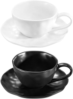 Набор для чая/кофе Elan Gallery Консонанс / 760209-2 (4пр, белый/черный матовый) - 