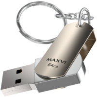 Usb flash накопитель Maxvi MR 64GB 2.0 (металлик/серебристый) - 