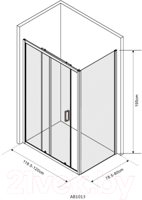 Душевой уголок Aquabath Cube 120x80 / AB1013