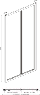 Изображение товара Душевая дверь Bravat 90x200 / BD090.4121A