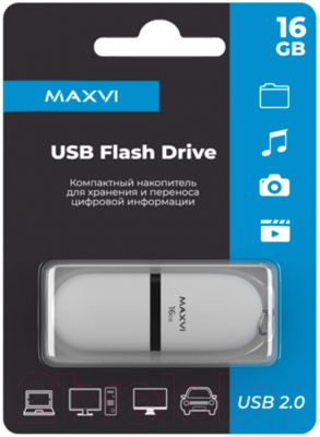 Usb flash накопитель Maxvi SF 16GB 2.0 (белый)