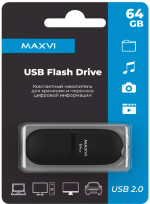 Usb flash накопитель Maxvi SF 64GB 2.0 (черный)
