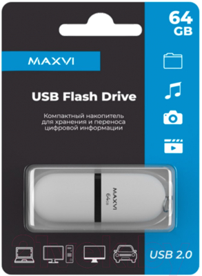Usb flash накопитель Maxvi SF 64GB 2.0 (белый)