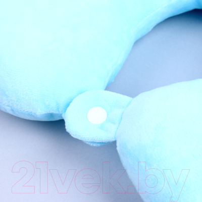 Подушка на шею Sima-Land Мишка с маской для сна / 2803778 (голубой)