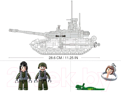 Конструктор Sluban Российский танк Т90MS / M38-B0756 (758эл)