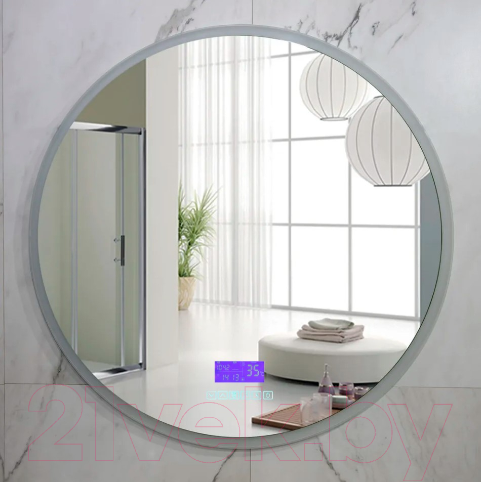Зеркало Пекам Ring 80x80 / ring-80x80MP (с подсветкой, с многофункциональной панелью, подогревом) — фото 4
