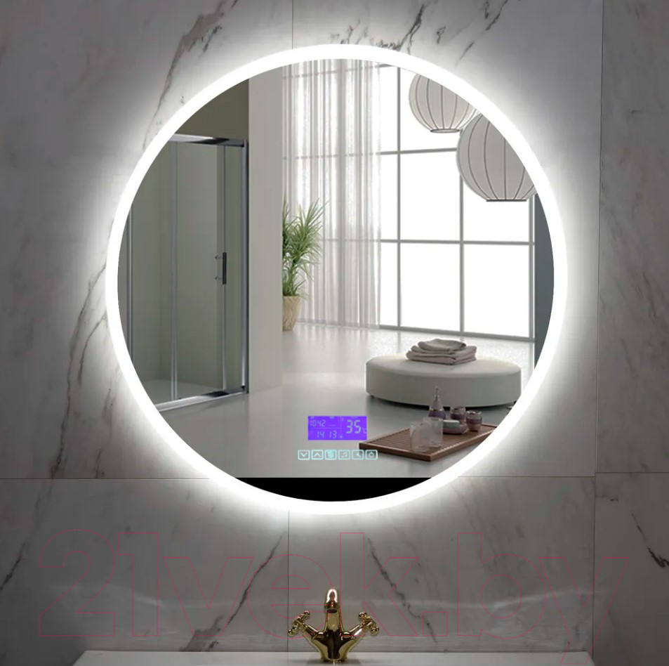 Зеркало Пекам Ring 80x80 / ring-80x80MP (с подсветкой, с многофункциональной панелью, подогревом) — фото 5