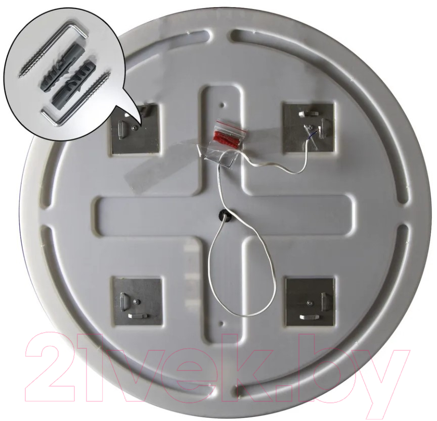 Зеркало Пекам Ring 80x80 / ring-80x80MP (с подсветкой, с многофункциональной панелью, подогревом) — фото 2