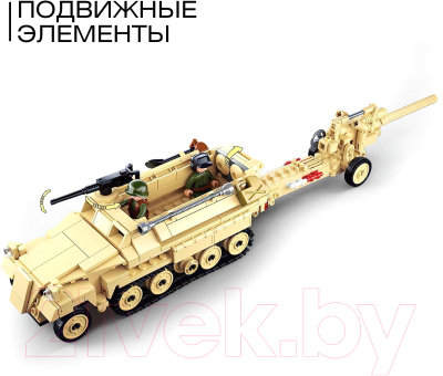 Конструктор Sluban Армия ВОВ Немецкий БТР Sd.Kfz. 251 и пушка K18 / M38-B0695 (460эл)