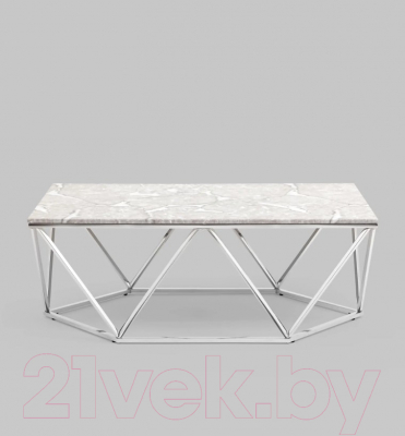 Журнальный столик Stool Group Авалон 122x66 / ECT-0551RTC (серый мрамор/сталь серебристый)