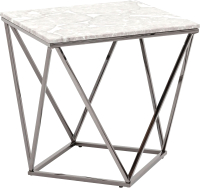 Журнальный столик Stool Group Авалон 61x61 / ECT-0551-GM (серый мрамор/сталь темный хром) - 