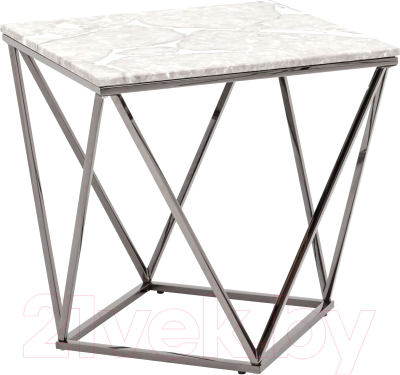 Журнальный столик Stool Group Авалон 61x61 / ECT-0551-GM (серый мрамор/сталь темный хром)