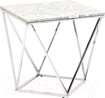 Журнальный столик Stool Group Авалон 61x61 / ECT-0551 (серый мрамор/сталь серебристый)