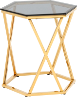 Журнальный столик Stool Group Круз 48x42 / EET-187-TG (стекло Smoke/сталь золото) - 