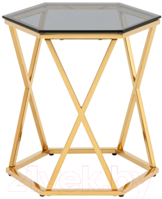 Журнальный столик Stool Group Круз 48x42 / EET-187-TG (стекло Smoke/сталь золото)