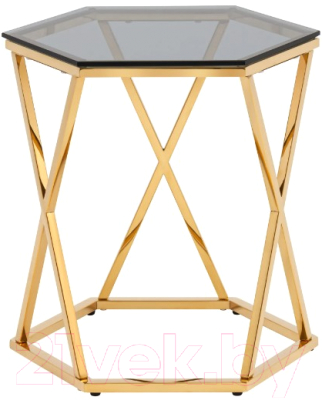 Журнальный столик Stool Group Круз 48x42 / EET-187-TG (стекло Smoke/сталь золото)