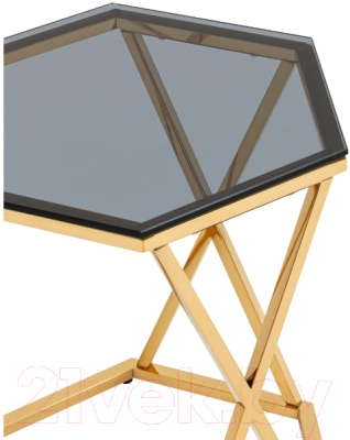 Журнальный столик Stool Group Круз 48x42 / EET-187-TG (стекло Smoke/сталь золото)