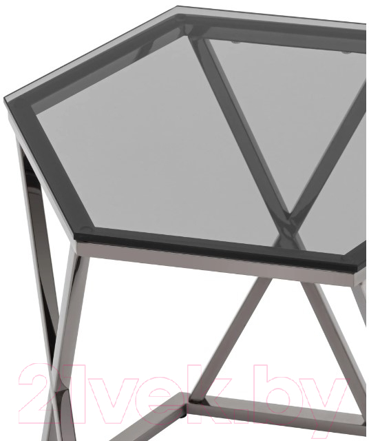 Журнальный столик Stool Group Круз 48x42 / EET-187-GM (стекло smoke/сталь темный хром) — фото 4