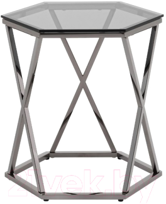 Журнальный столик Stool Group Круз 48x42 / EET-187-GM (стекло smoke/сталь темный хром)