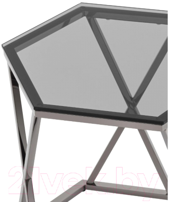 Журнальный столик Stool Group Круз 48x42 / EET-187-GM (стекло smoke/сталь темный хром)