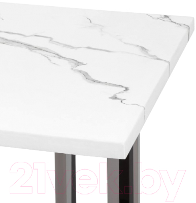 Журнальный столик Stool Group Нэйтан 61x61 / EET-0106-GM (белый мрамор/сталь темный хром)