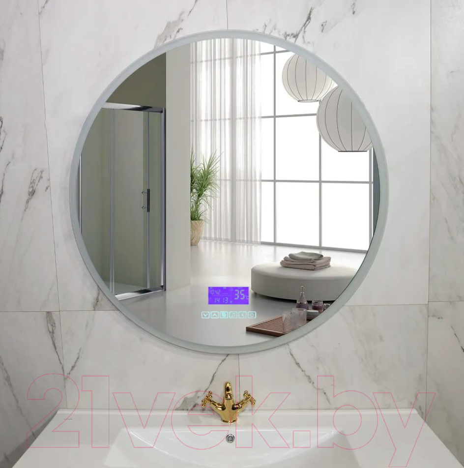 Зеркало Пекам Ring 80x80 / ring-8x80M (с подсветкой, с многофункциональной панелью) — фото 3
