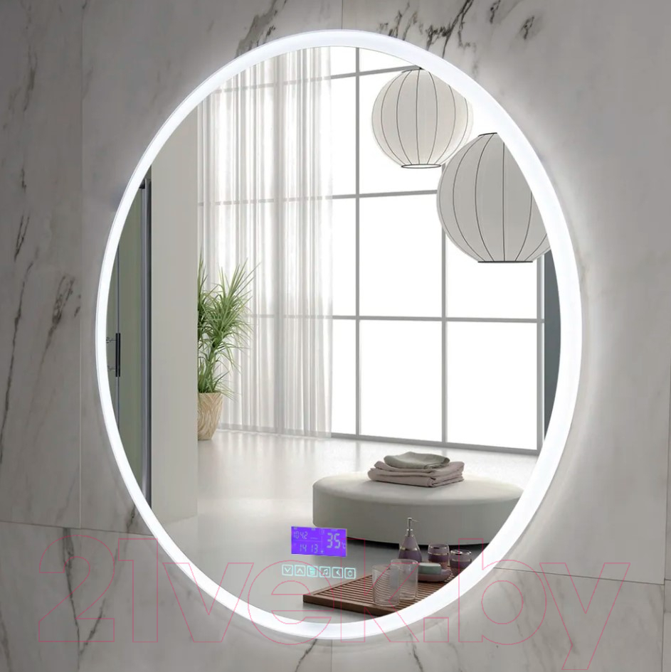 Зеркало Пекам Ring 80x80 / ring-8x80M (с подсветкой, с многофункциональной панелью) — фото 5
