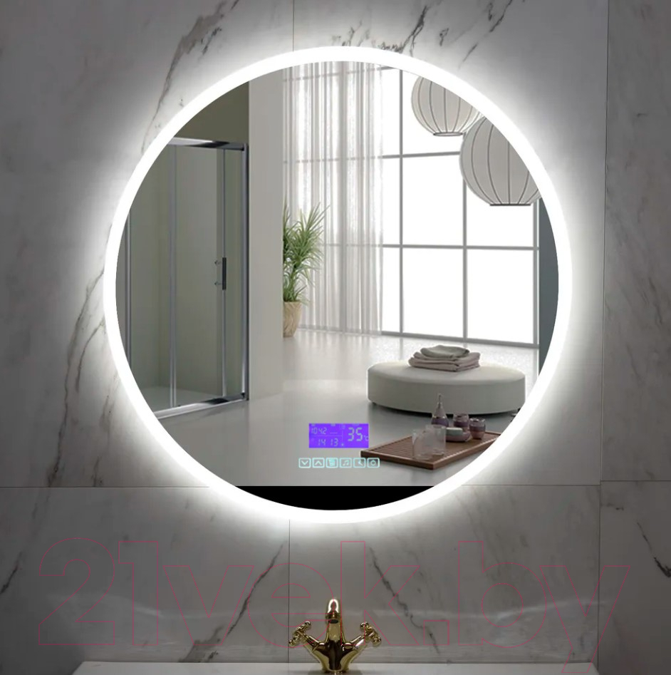 Зеркало Пекам Ring 80x80 / ring-8x80M (с подсветкой, с многофункциональной панелью) — фото 6