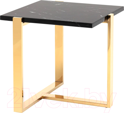 Журнальный столик Stool Group Тоби 61x61 / EET-5004-TG (черный мрамор/сталь золото)