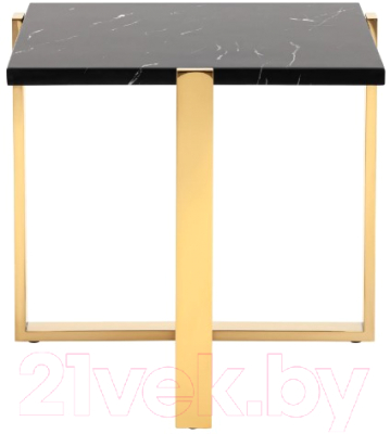 Журнальный столик Stool Group Тоби 61x61 / EET-5004-TG (черный мрамор/сталь золото)