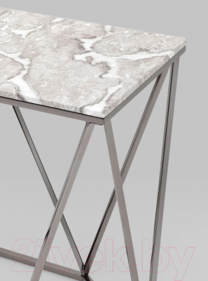 Консольный столик Stool Group Авалон 122x41 / ECST-0551 (серый мрамор/сталь серебристый)