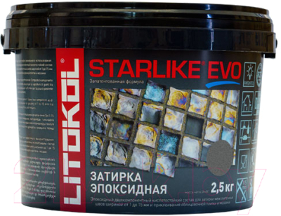 Фуга Litokol Эпоксидная Starlike Evo S.125 (1кг, серый цемент)