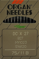 Набор игл для промышленной швейной машины Organ DCx27 75 B SUK ORG-10 (для высокоэластичных тканей) - 