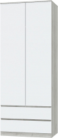 Шкаф MLK Лори 2-х дверный с ящиками (дуб сонома светлый/белый) - 