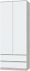 Шкаф MLK Лори 2-х дверный с ящиками (дуб сонома светлый/белый) - 