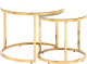 Комплект журнальных столиков Stool Group Селена / EET-131-2S-TG White (стекло белый мрамор/золото) - 