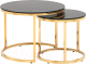 Комплект журнальных столиков Stool Group Селена / EET-131-2S-TG Black (стекло черный мрамор/золото) - 