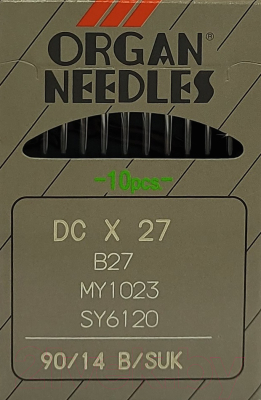 Набор игл для промышленной швейной машины Organ DCx27 90 SUK ORG-10 (для высокоэластичных тканей)
