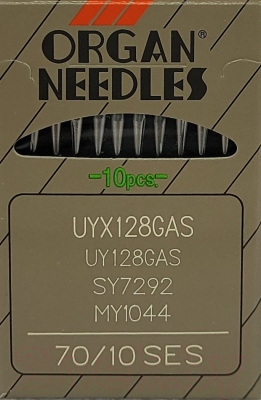 Набор игл для промышленной швейной машины Organ UYx128 GAS 70 SES ORG-10 (для трикотажа)