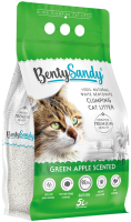 Наполнитель для туалета BentySandy Бентонит комкующийся Green Apple Color Granules (5л/4.35кг) - 