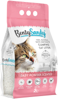 Наполнитель для туалета BentySandy Бентонит комкующийся Baby Powder Color Granules (5л) - 