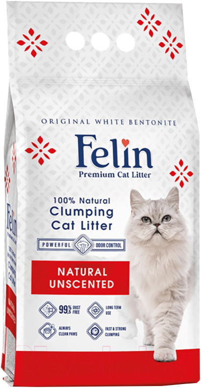 Наполнитель для туалета Felin Бентонит комкующийся Natural (5л)