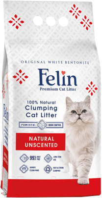 Наполнитель для туалета Felin Бентонит комкующийся Natural (10л)