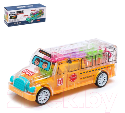 Автобус игрушечный Sima-Land Шестеренки / 7603227 (желтый)
