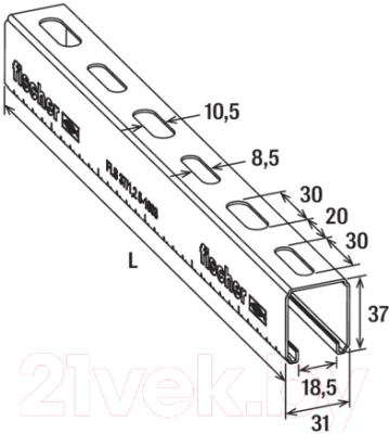 Профиль монтажный FISCHER FLS 37/1.2 / 538757f