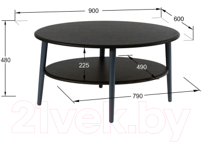 Журнальный столик Мебелик Эль СЖ-01 (венге/серый)